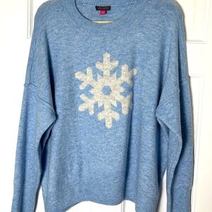 Vince Camuto Light Blue Snowflake Sweater